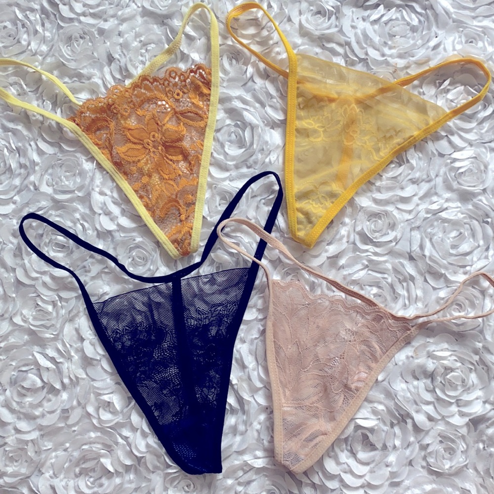 Bundle of 4 new g string lace panties size large